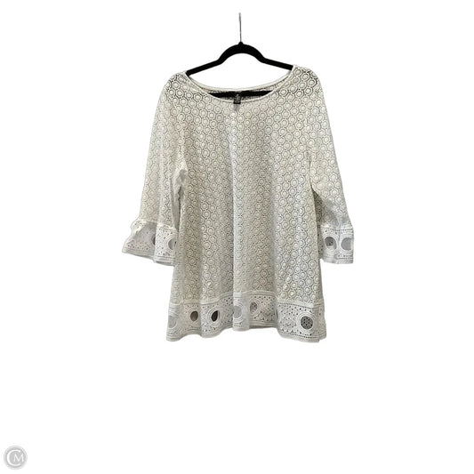 Blouse Long Sleeve By Alfani In Cream, Size: 2x