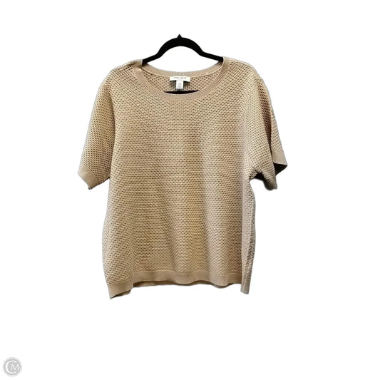 Sweater Short Sleeve By Nine West Apparel In Tan, Size: Xxl