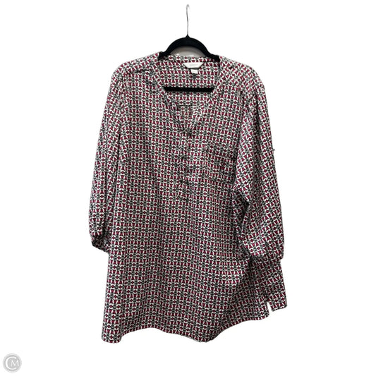 Blouse Long Sleeve By Cj Banks In Black & Red, Size: 3x
