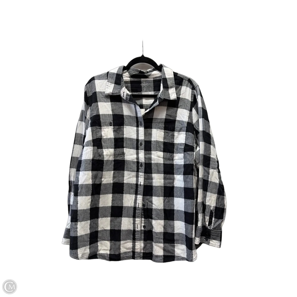 Top Long Sleeve By St Johns Bay In Checkered Pattern, Size: 2x