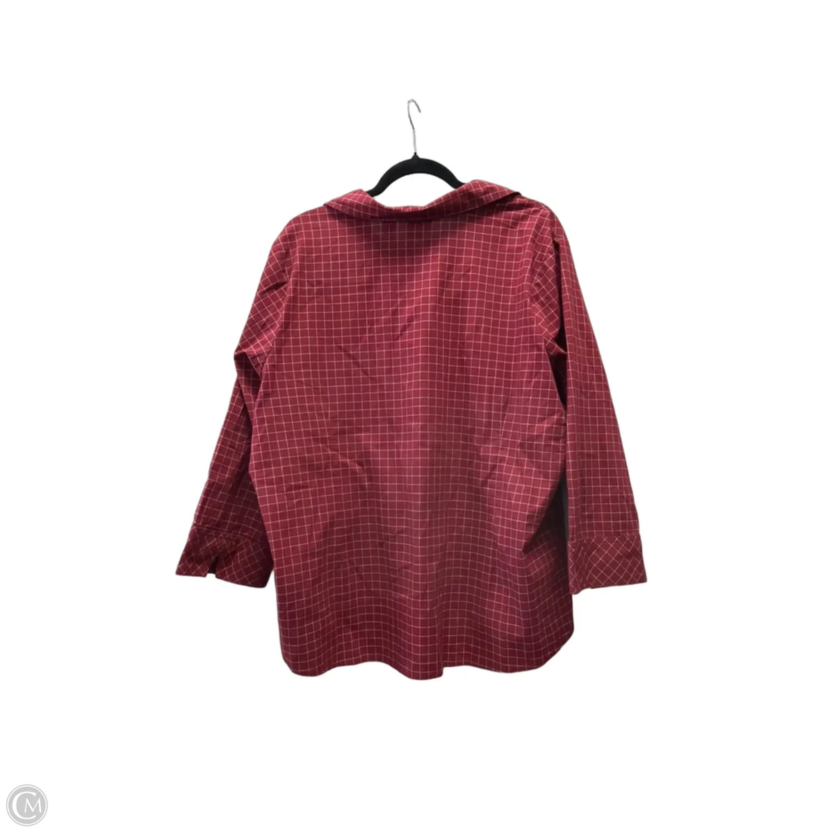 Top Long Sleeve By Riders In Checkered Pattern, Size: 1x