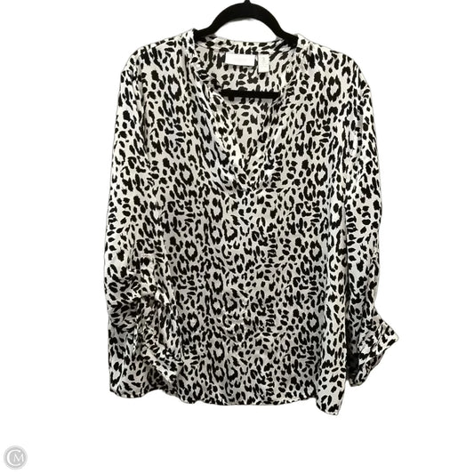 Top Long Sleeve By Chicos In Animal Print, Size: Xl