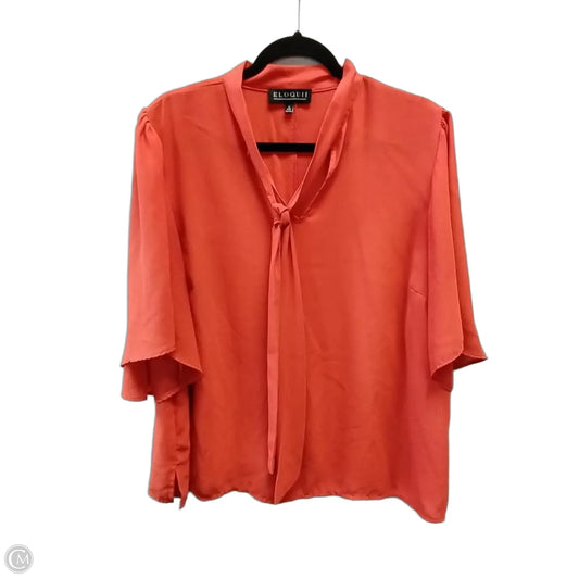 Top Long Sleeve By Elodie In Orange, Size: Xxl