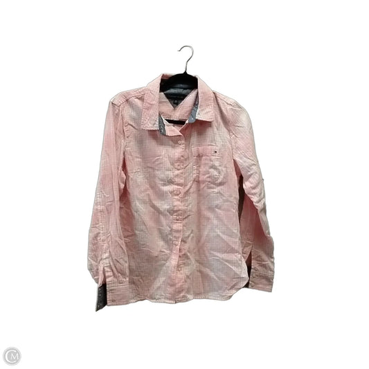 Top Long Sleeve By Tommy Hilfiger In Plaid Pattern, Size: M