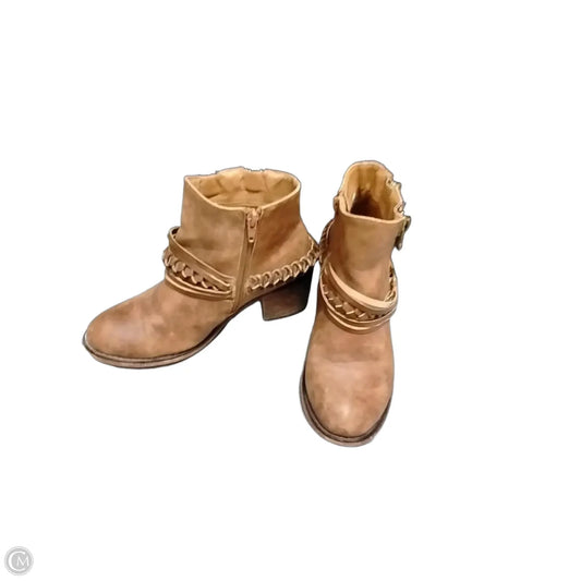 Boots Ankle Heels By Clothes Mentor In Brown, Size: 6