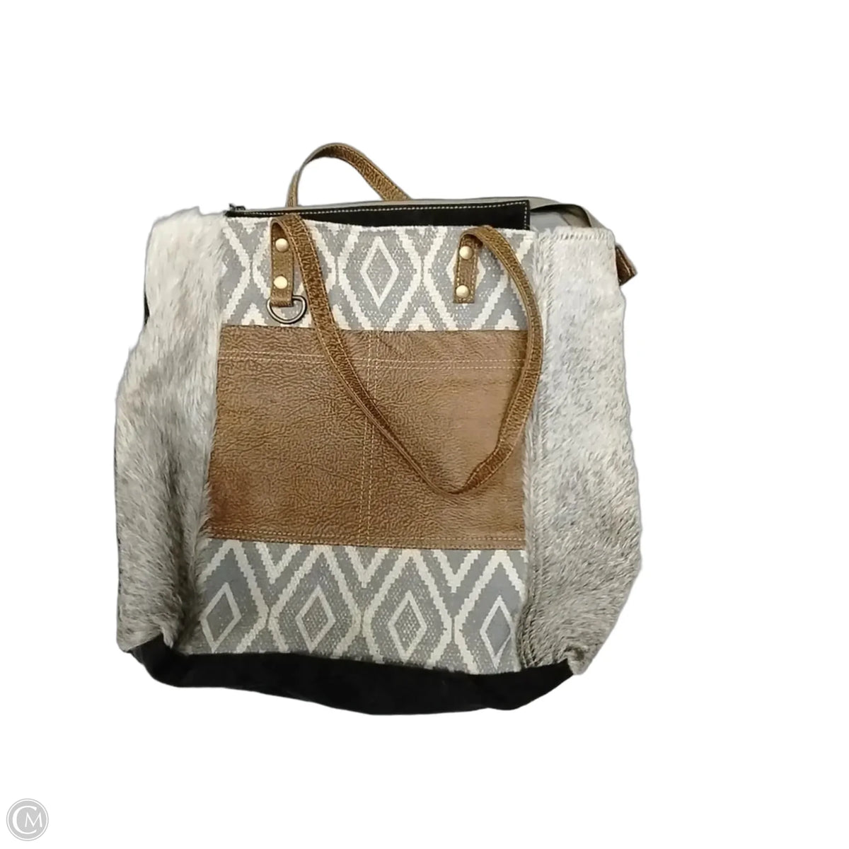 Handbag Leather By Myra, Size: Large