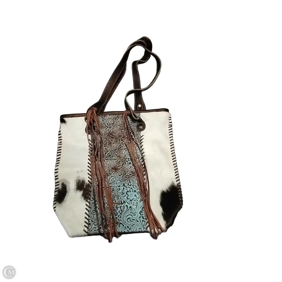 Handbag Leather By Myra, Size: Large