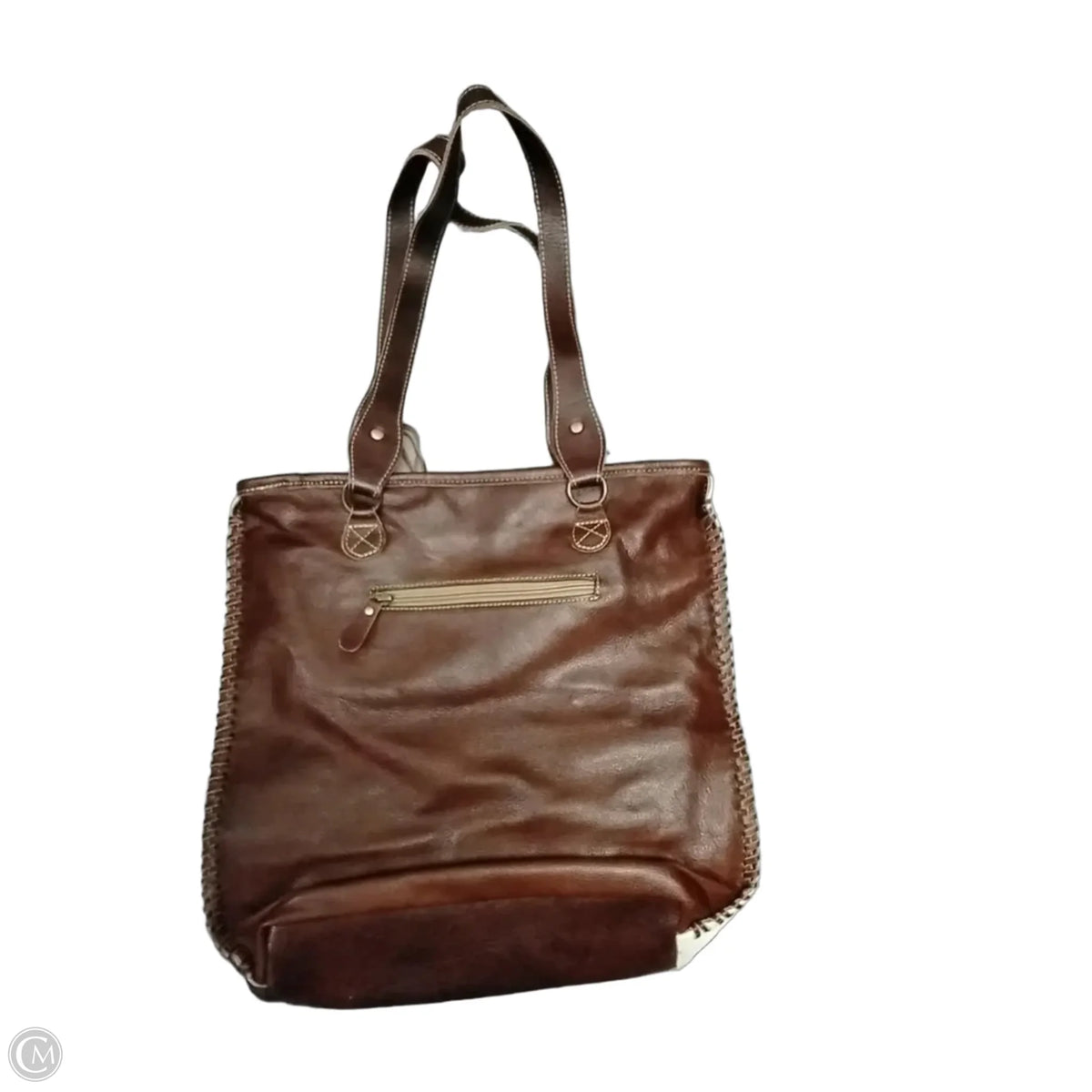 Handbag Leather By Myra, Size: Large