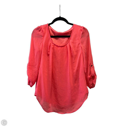 Blouse Long Sleeve By Sioni In Coral, Size: S