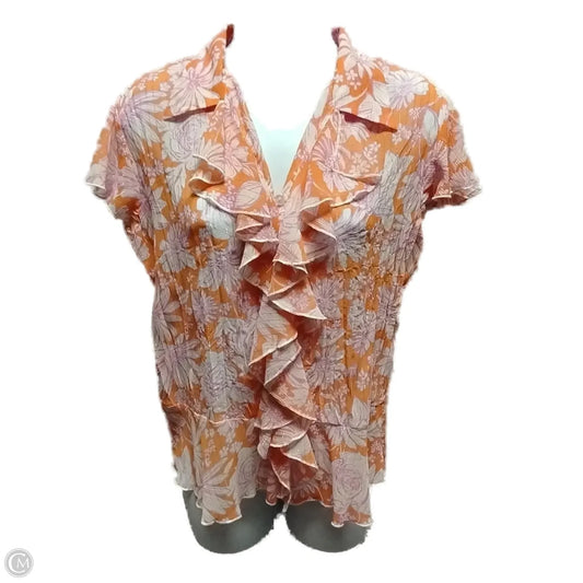 Blouse Sleeveless By Sere Nade In Orange & Pink, Size: M