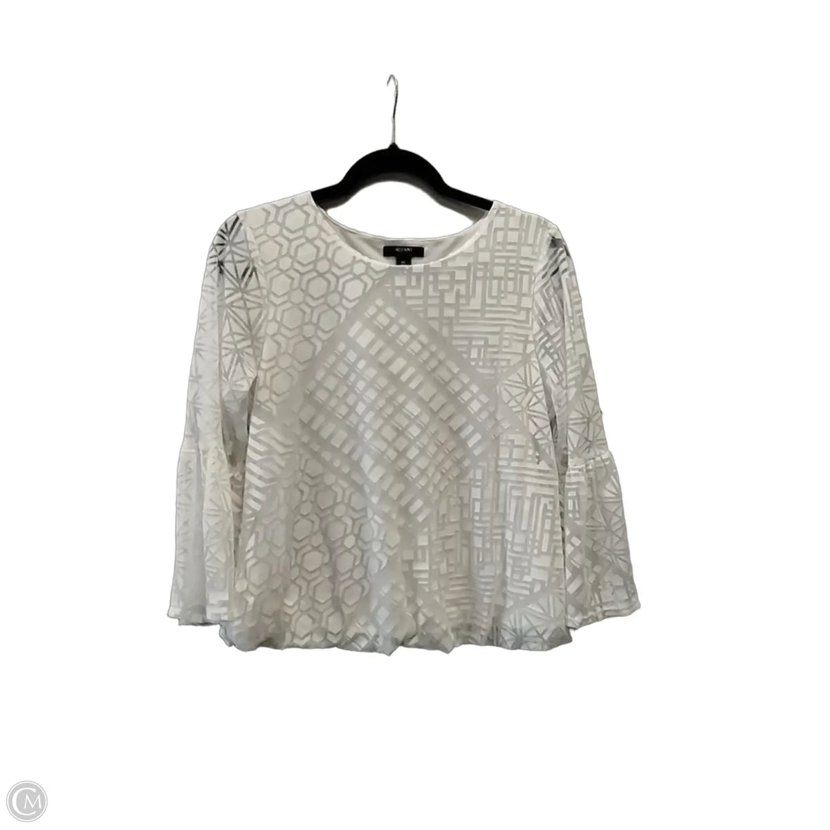Blouse Long Sleeve By Alfani In White, Size: Lp