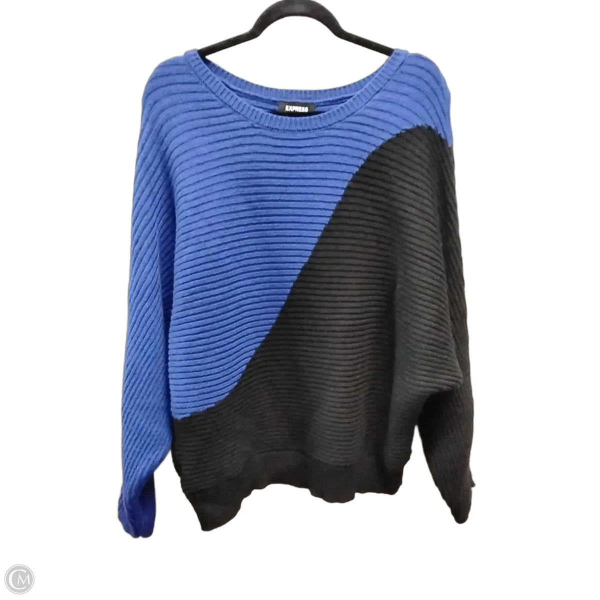 Sweater By Express In Black & Blue, Size: L