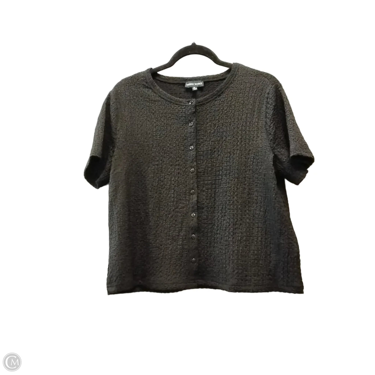 Blouse Short Sleeve By Modern Works In Black, Size: M