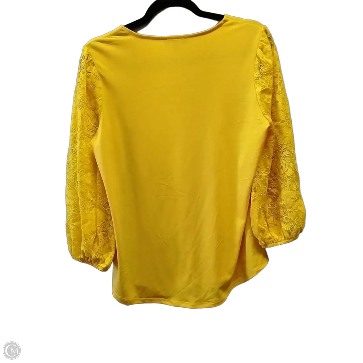 Top Long Sleeve Basic By Adrianna Papell In Yellow, Size: S