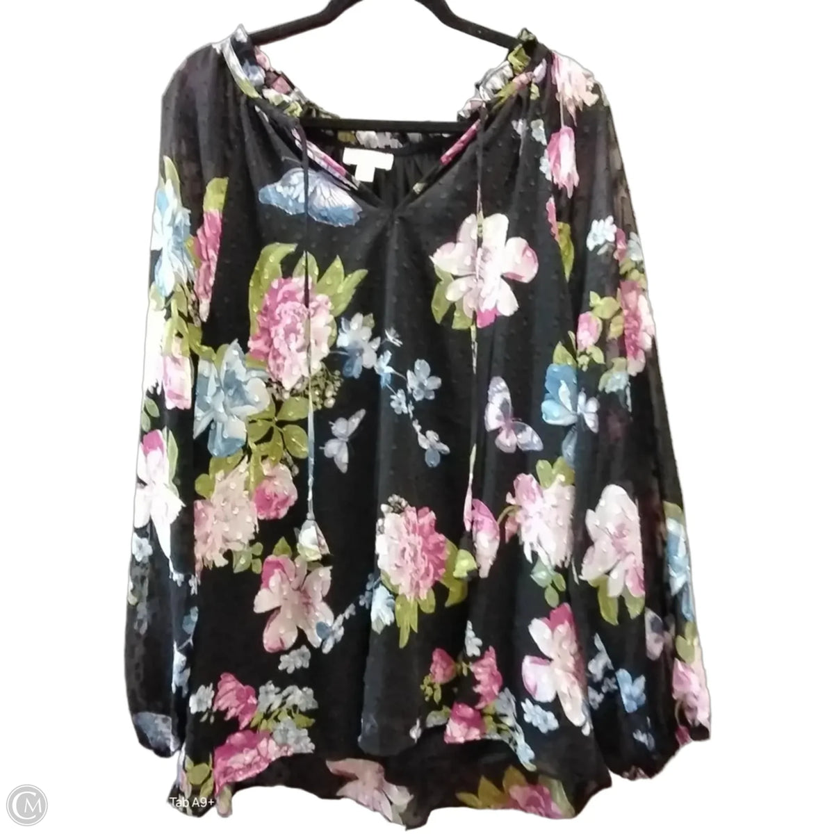 Top Long Sleeve By Tamara H In Black, Size: 3x