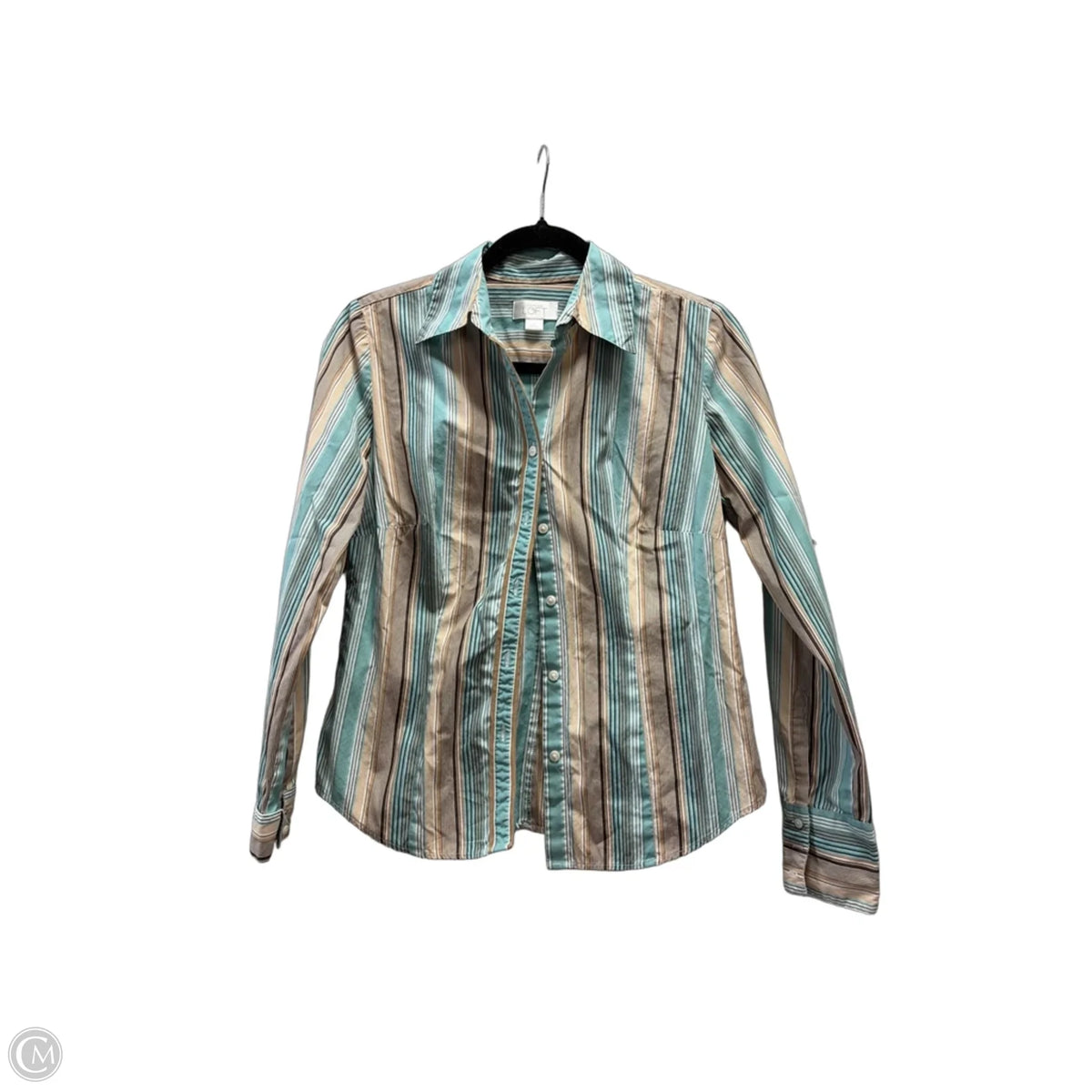 Top Long Sleeve By Loft In Striped Pattern, Size: S