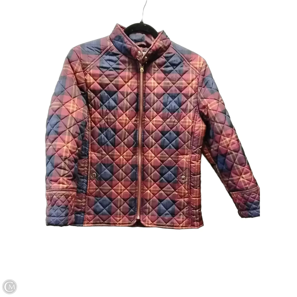 Coat Puffer & Quilted By Faded Glory In Plaid Pattern, Size: M
