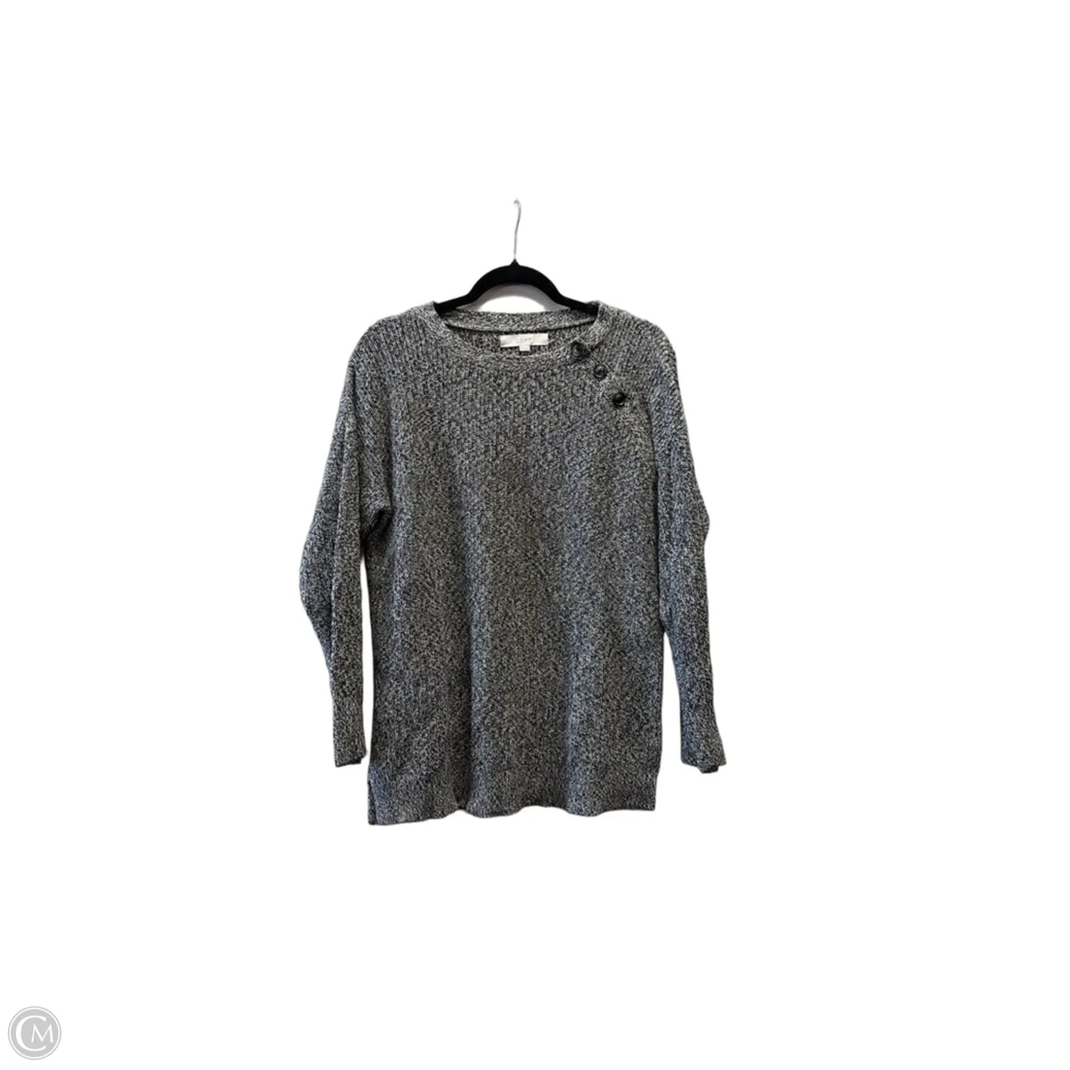 Sweater By Loft In Black & White, Size: L