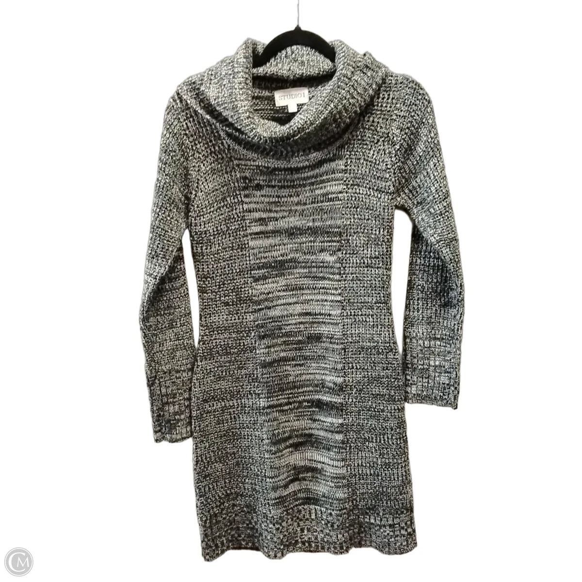 Dress Sweater By Studio 1 In Black & White, Size: L