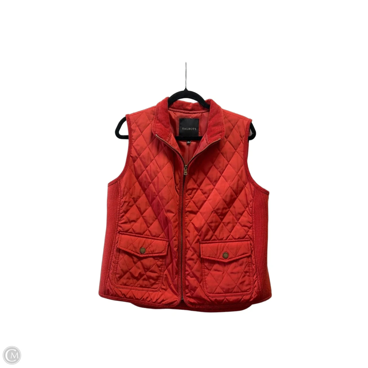 Vest Puffer & Quilted By Talbots In Orange, Size: L