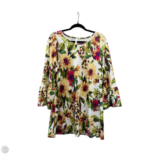 Top Long Sleeve By Celeste In Floral Print, Size: 3x