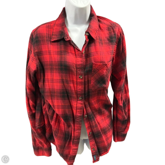 Top Long Sleeve By Magellan In Black & Red, Size: L