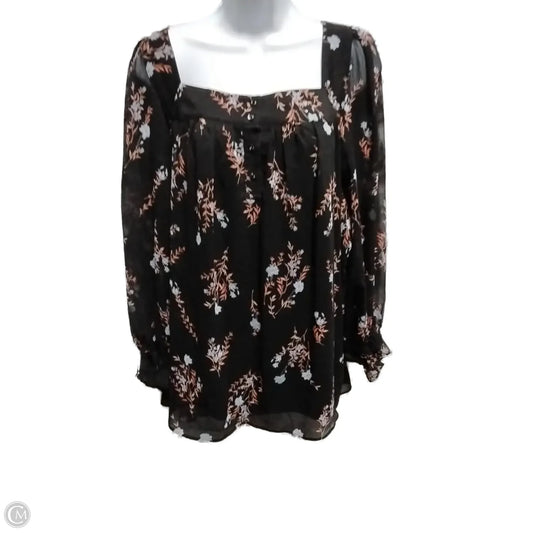 Top Long Sleeve By Lc Lauren Conrad In Black, Size: 1x