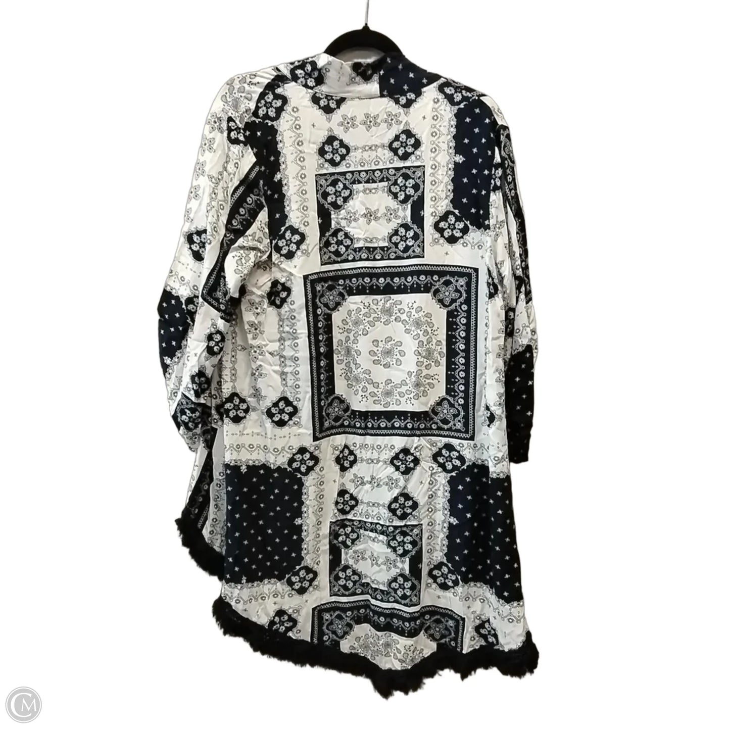 Shawl By Solitaire In Blue & White, Size: L