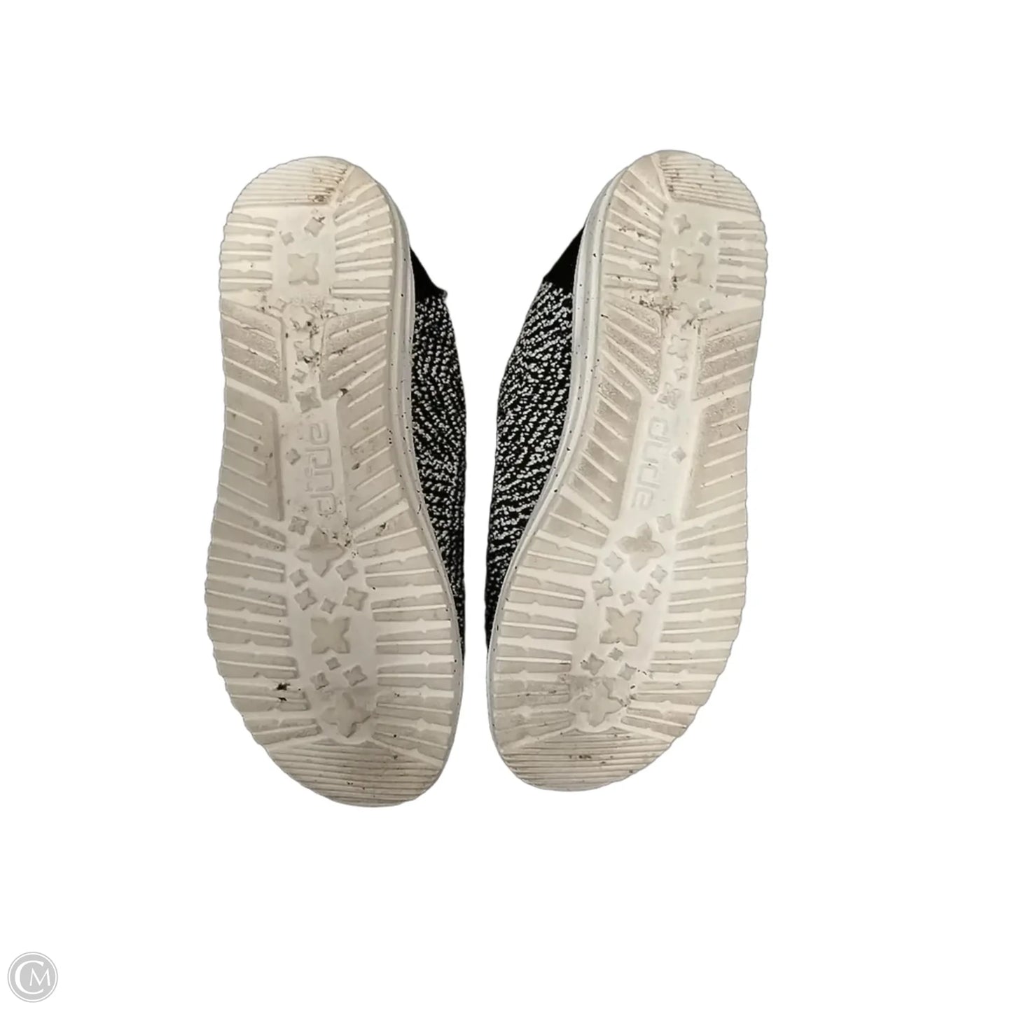 Shoes Flats By Hey Dude In Black & White, Size: 5