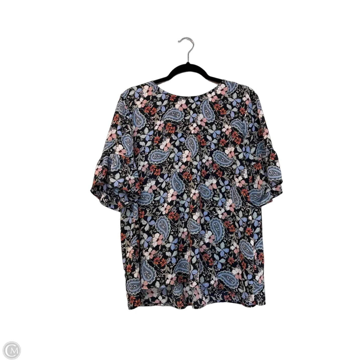 Blouse Short Sleeve By Loft In Floral Print, Size: L