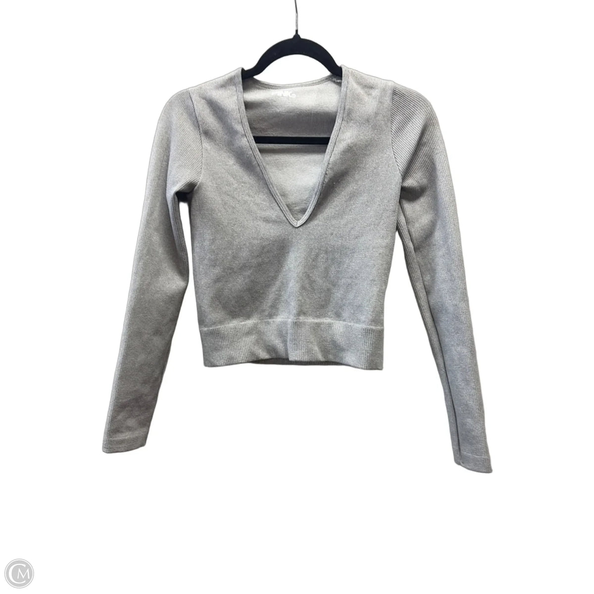Top Long Sleeve Basic By Pink In Grey, Size: M