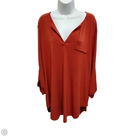 Blouse 3/4 Sleeve By Cato In Orange, Size: 18