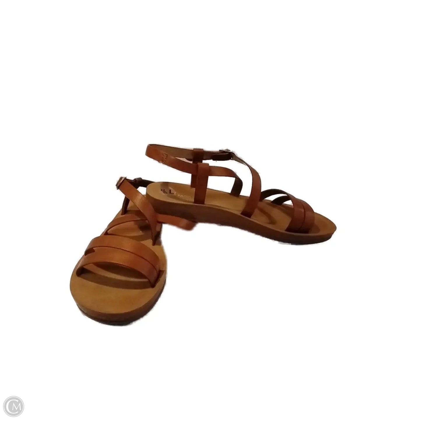 Sandals Flats By Clothes Mentor In Brown, Size: 7.5