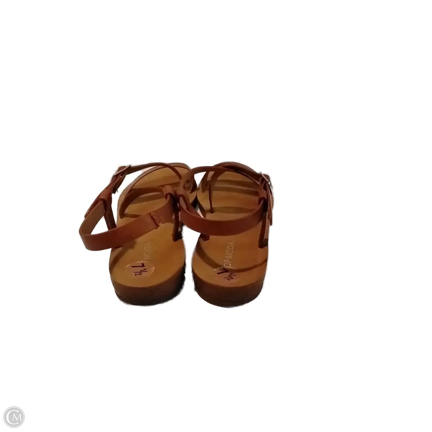 Sandals Flats By Clothes Mentor In Brown, Size: 7.5