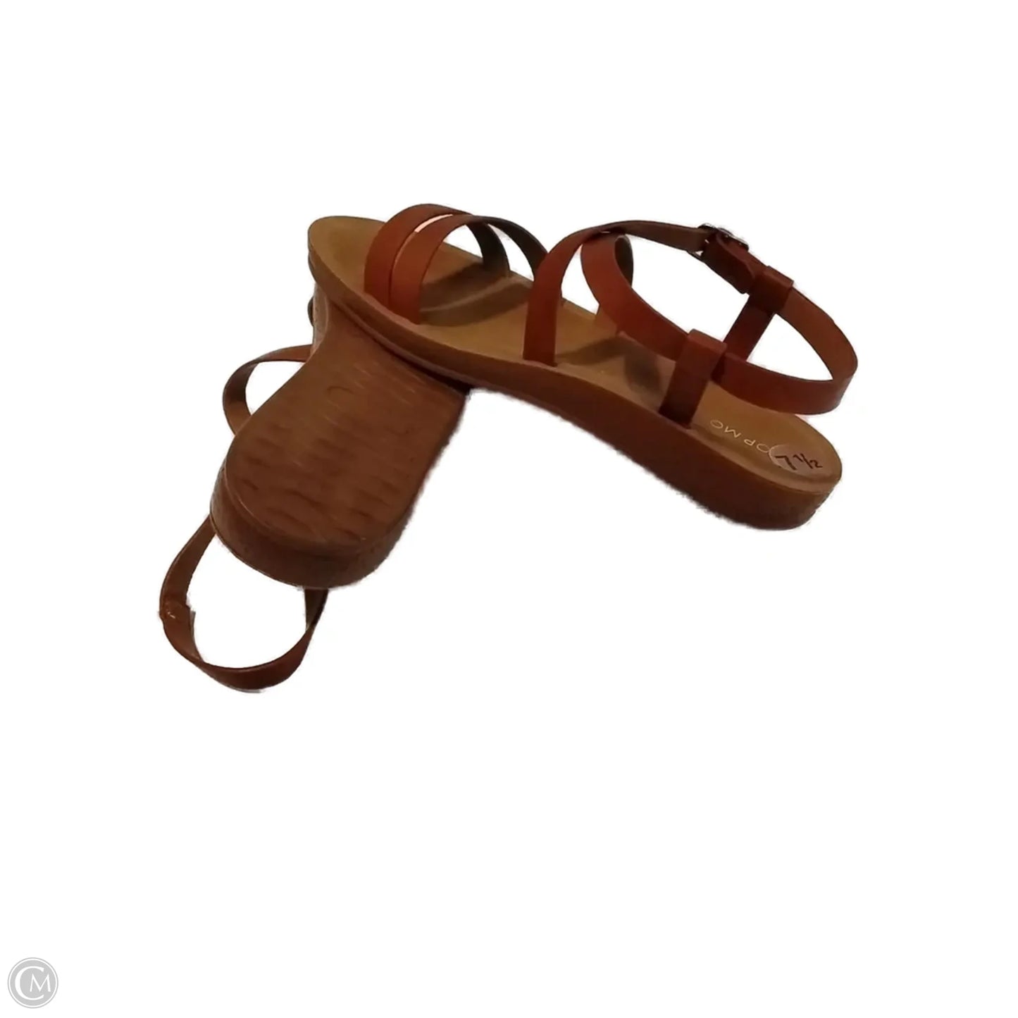 Sandals Flats By Clothes Mentor In Brown, Size: 7.5