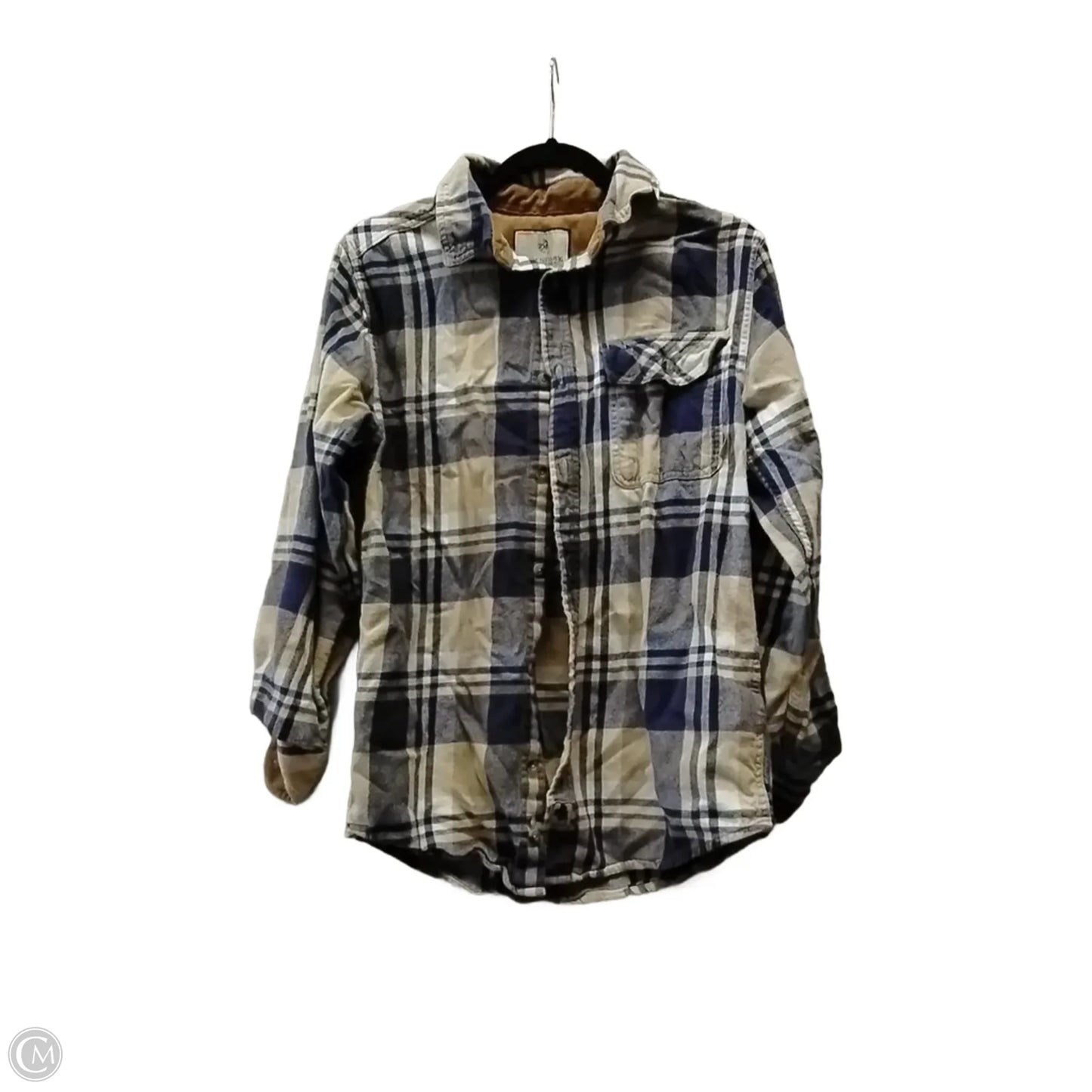 Top Long Sleeve By Clothes Mentor In Plaid Pattern, Size: S