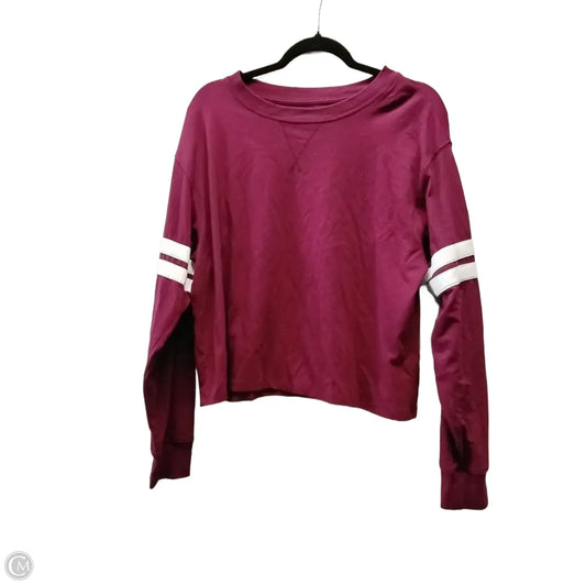 Top Long Sleeve Basic By Clothes Mentor In Purple & White, Size: L
