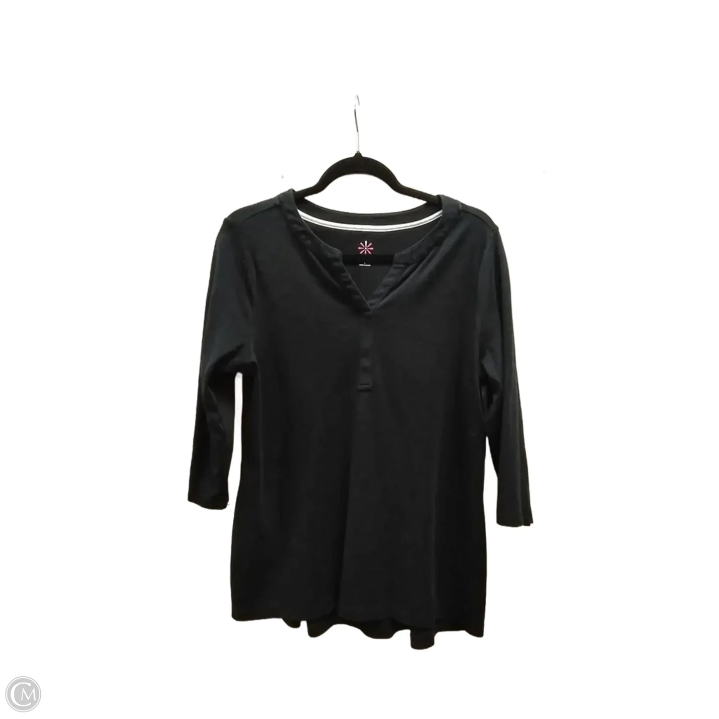 Top Long Sleeve By Isaac Mizrahi Live Qvc In Black, Size: L