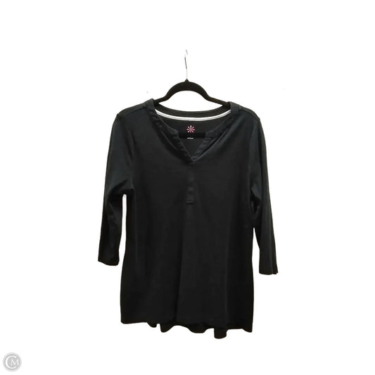 Top Long Sleeve By Isaac Mizrahi Live Qvc In Black, Size: L