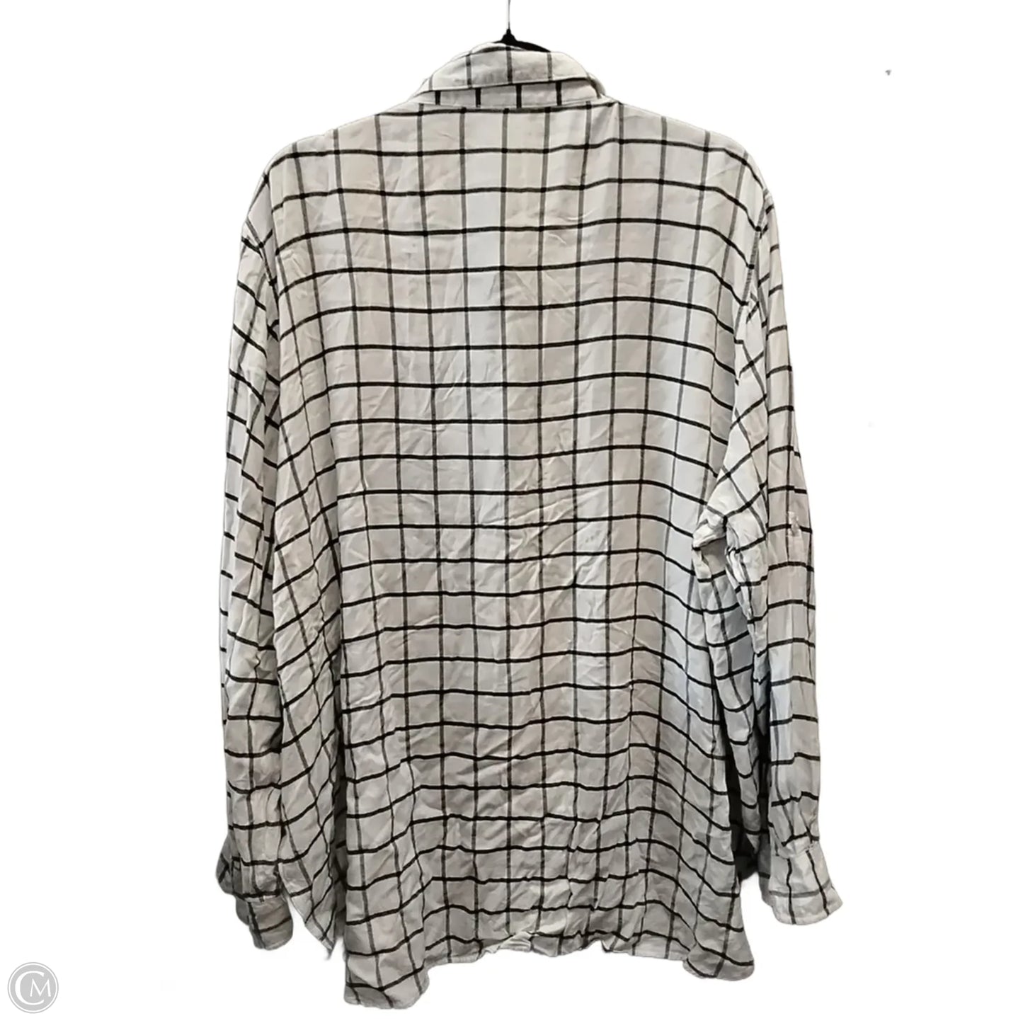 Top Long Sleeve By Calvin Klein In Striped Pattern, Size: 2x