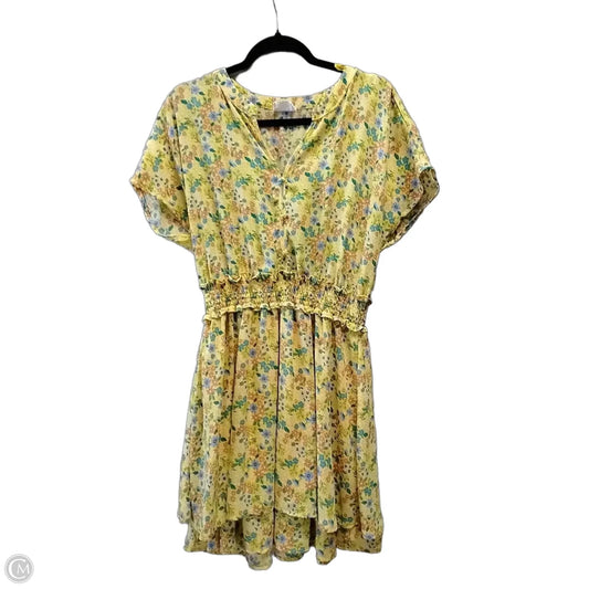 Dress Casual Midi By Time And Tru In Floral Print, Size: L