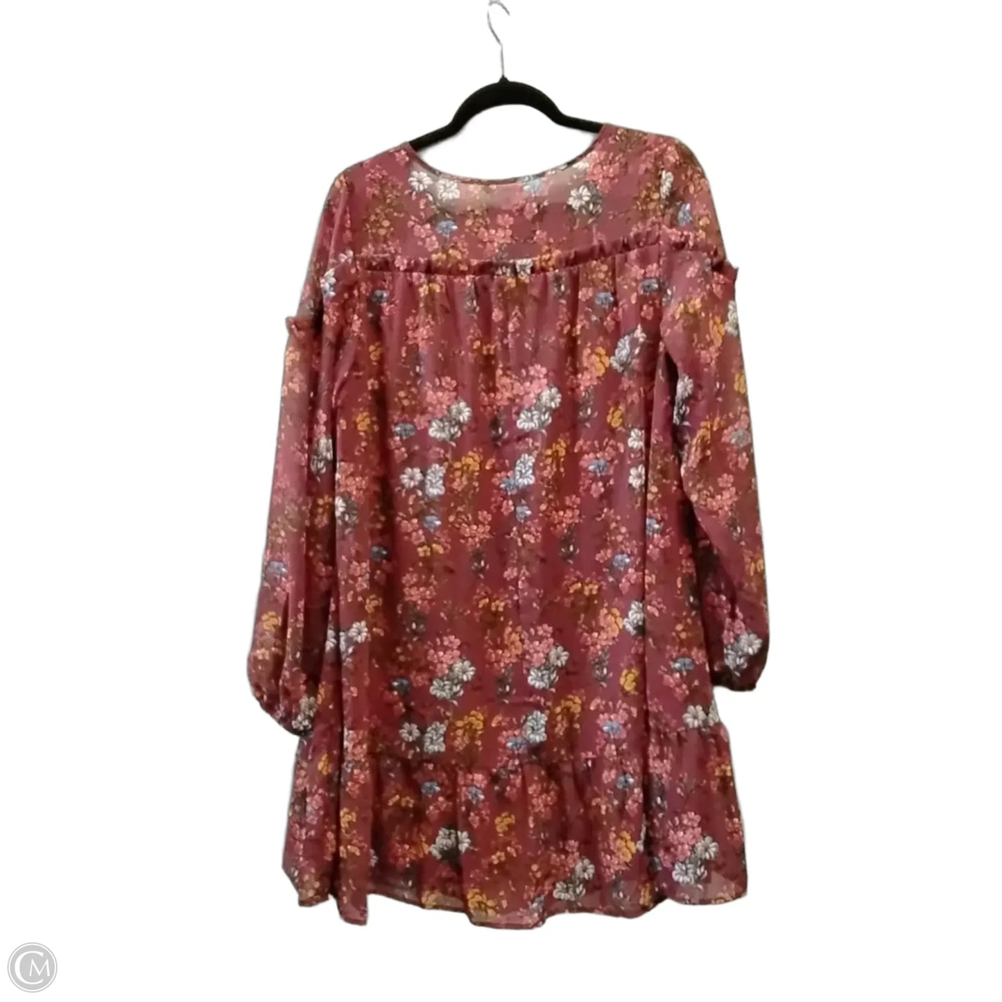 Dress Casual Midi By Time And Tru In Floral Print, Size: L