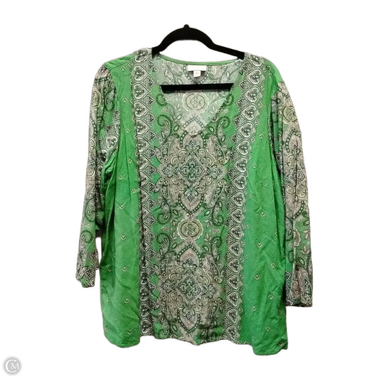 Blouse Long Sleeve By J. Jill In Paisley Print, Size: L