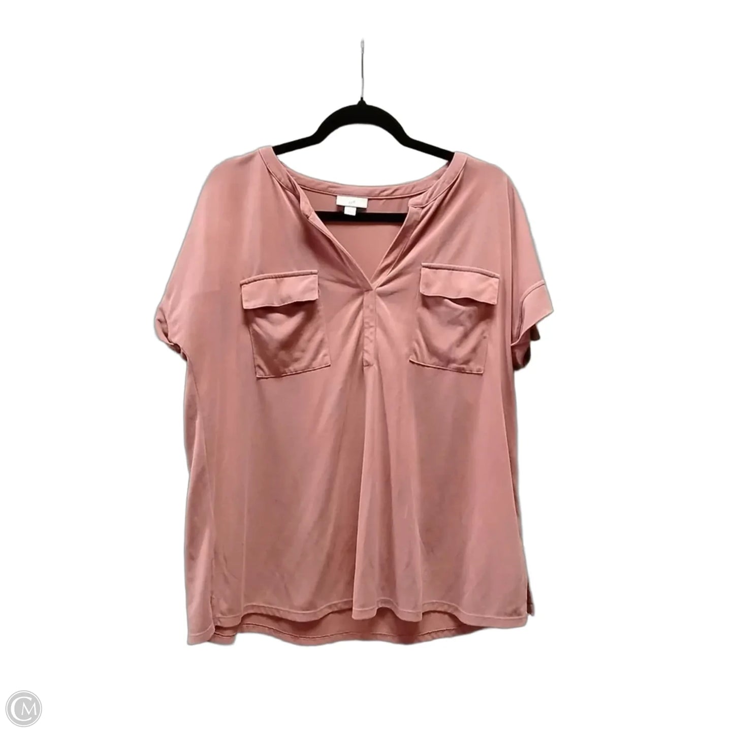 Blouse Short Sleeve By J. Jill In Peach, Size: L