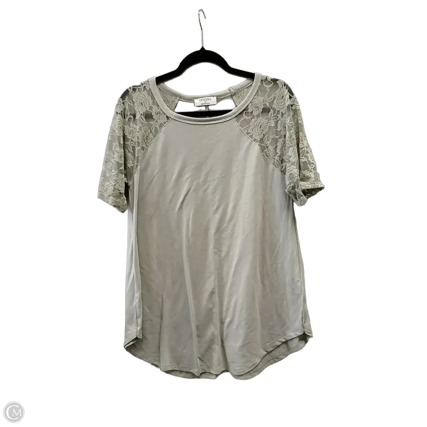Top Short Sleeve By Zenana In Green, Size: L