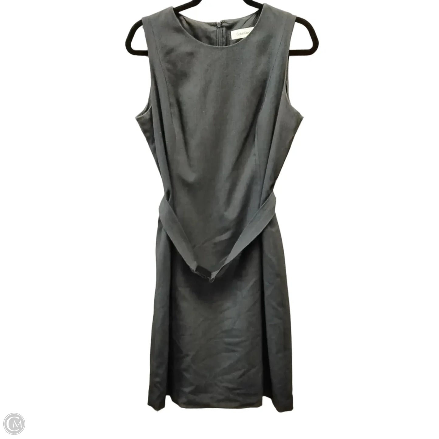 Dress Casual Midi By Calvin Klein In Grey, Size: 8