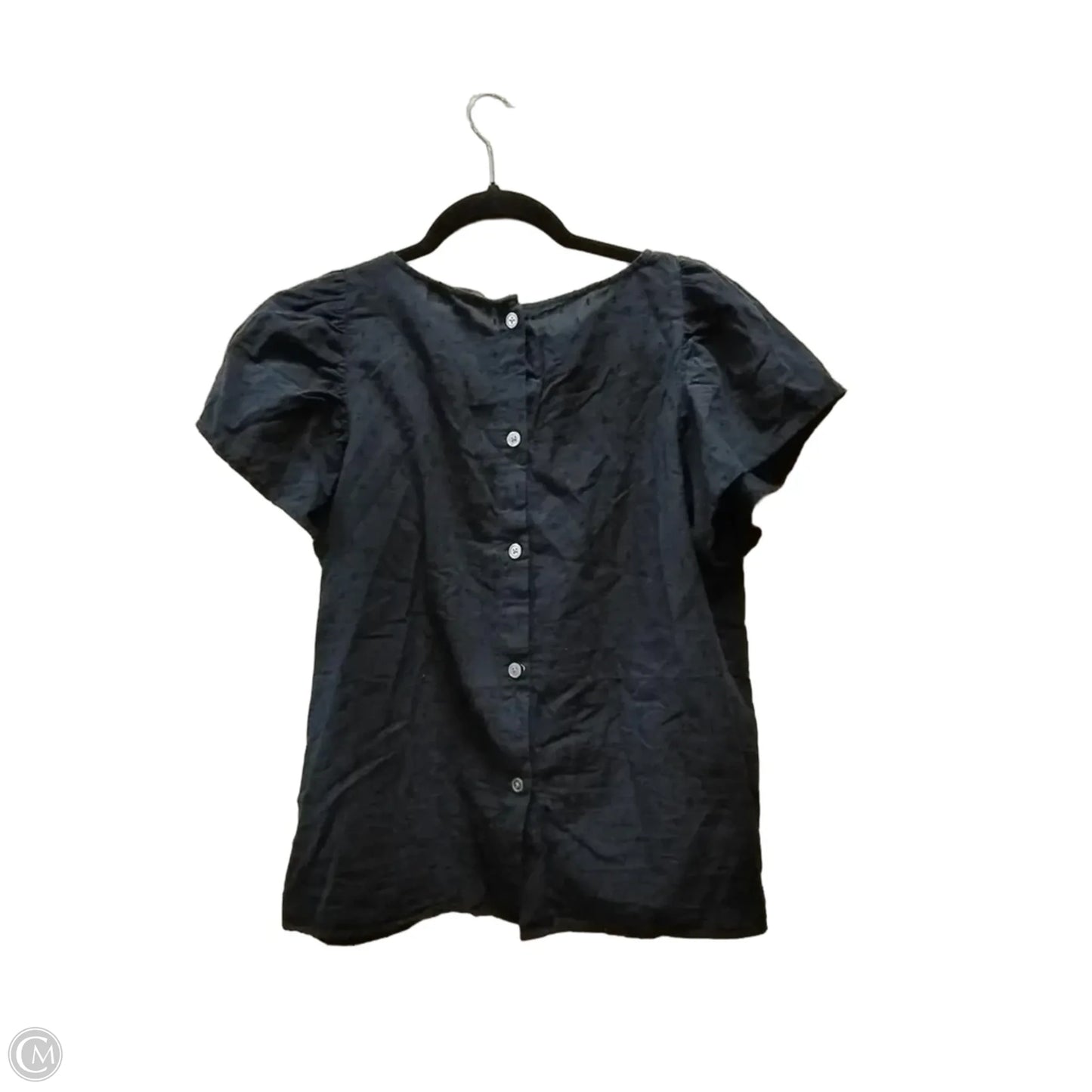 Blouse Short Sleeve By Loft In Navy, Size: M