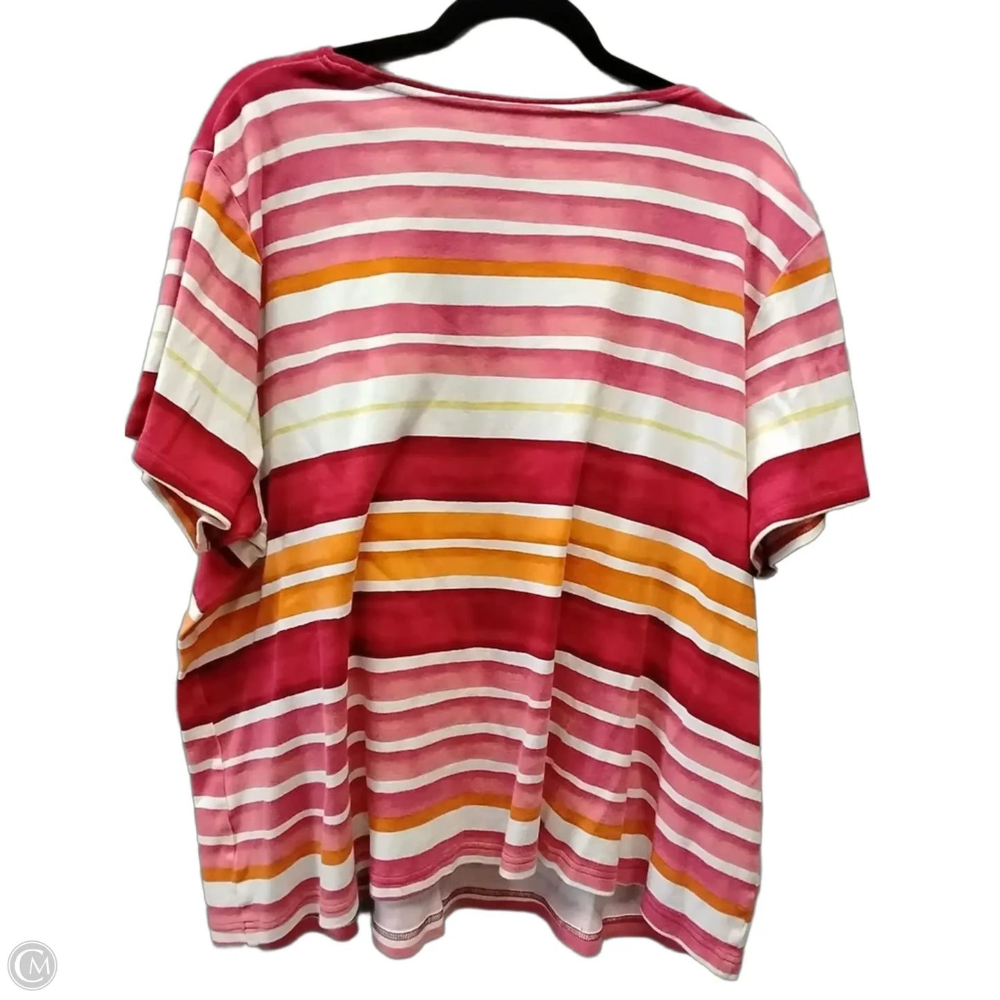 Top Short Sleeve Basic By Croft And Barrow In Striped Pattern, Size: 3x