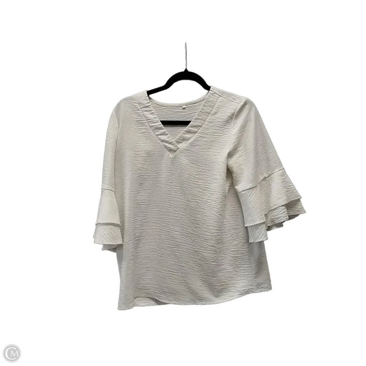 Blouse Long Sleeve By Clothes Mentor In Cream, Size: S