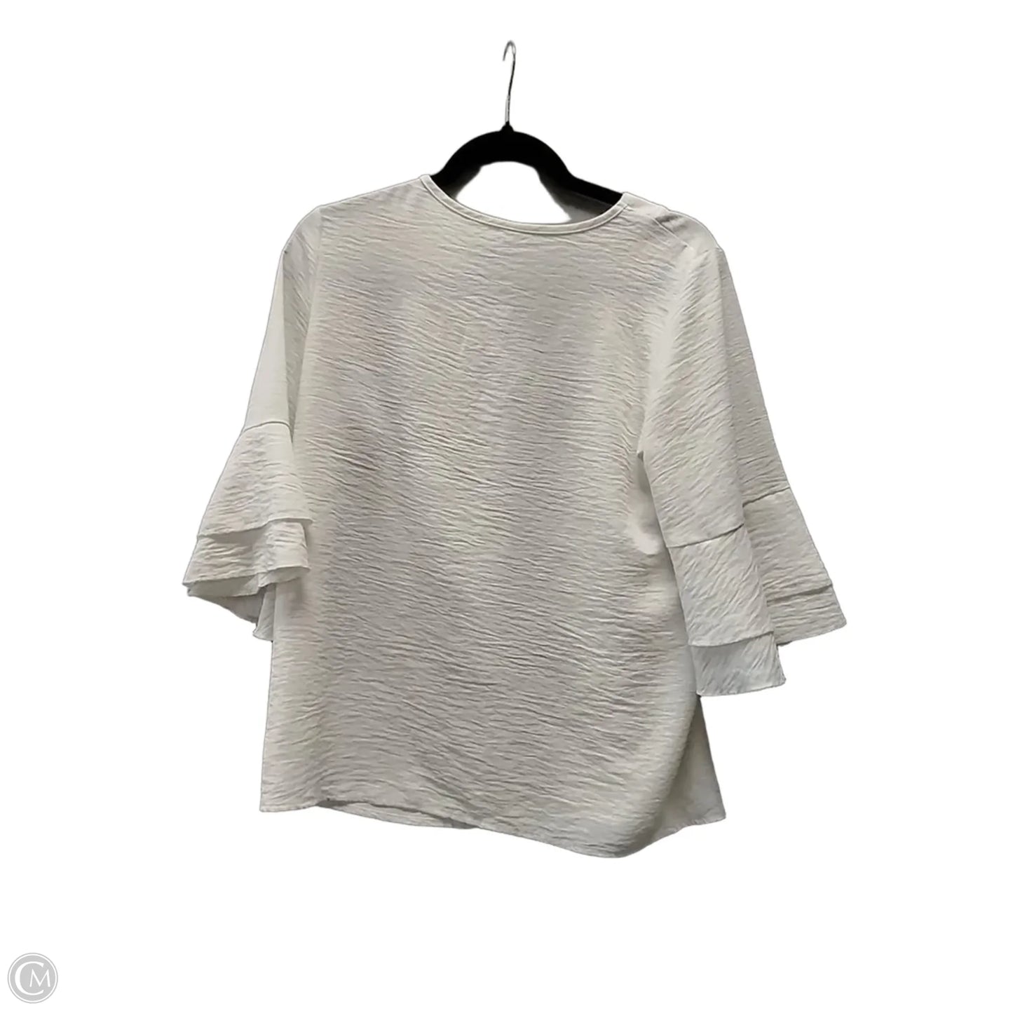Blouse Long Sleeve By Clothes Mentor In Cream, Size: S